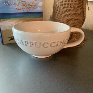 Pottery Barn, CREAM color, CAPPUCCINO cup , it is 5.5 inches wide plus handle.